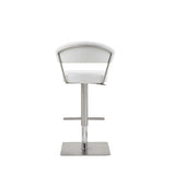 20" White And Silver Stainless Steel Bar Chair