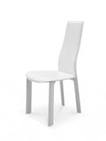 Set Of 4 Modern Dining White Faux Leather Dining Chairs