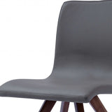 Set Of 2 Gray Faux Leather Dining Chairs