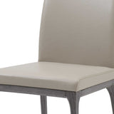 Set Of 2 White Faux Leather Dining Chairs