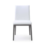 Set Of 2 White Faux Leather Dining Chairs