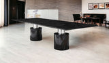 120" Black Marble Dining Table