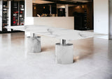 120" White Marble Dining Table