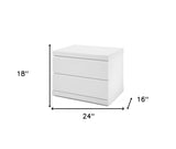 20" White Two Drawer Nightstand