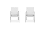 Set of Two White Metal Indoor Outdoor Dining Chairs