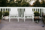 Set of Two White Metal Indoor Outdoor Dining Chairs