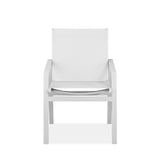 Set of Two White Metal Indoor Outdoor Dining Chairs