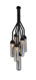 Shaded Empire Six Light Metal and Glass Flush Ceiling Light With Clear Shades