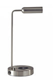 17" Silver Desk Lamp with USB and Wireless Charging