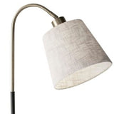 21" Natural Brown Metal Desk Table Lamp With White Shade