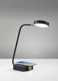 Tech Enhanced Black Metal Disk Led Adjustable Desk Lamp