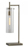 24" Brass Novelty With Clear Cylinder Shade