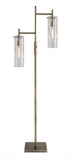 24" Brass Novelty With Clear Cylinder Shade