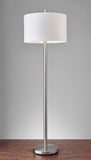 61" Two Light Traditional Shaped Floor Lamp With White Drum Shade