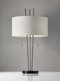 61" Two Light Traditional Shaped Floor Lamp With White Drum Shade