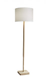 59" Solid Wood Traditional Shaped Floor Lamp With White Drum Shade