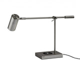 5" X 22.5" X 12.25-22.25" Brushed Steel Metal Led Desk Lamp