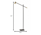 5" X 22.5" X 12.25-22.25" Brushed Steel Metal Led Desk Lamp