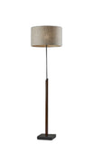 63" Black Traditional Shaped Floor Lamp With Beige Drum Shade