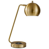 21" Gold Metal Desk Table Lamp With Gold Shade