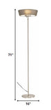 16" X 16" X 71" Brushed Steel Metal 300W Torchiere