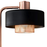 60" Copper Task Floor Lamp With Black Drum Shade