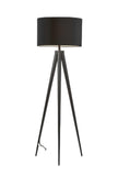 62" Black Tripod Floor Lamp With Black Drum Shade