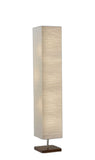 57" Two Light Column Floor Lamp With White Rectangular Shade