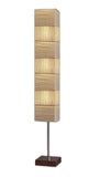 57" Two Light Column Floor Lamp With White Rectangular Shade