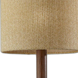 24" Solid Wood Tripod Floor Lamp With Brown Drum Shade