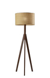 59" Tripod Floor Lamp With Brown Drum Shade