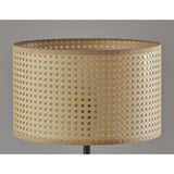 Heather Grey Fabric Shade Electric Drum Pendant