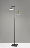 Adjustable Brass Spotlight Led Floor Lamp In Black Metal