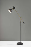 66" Black Task Floor Lamp With Black Cone Shade