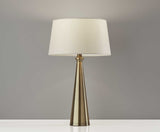 Set Of 2 Contemporary Tapered Brass Metal Table Lamps