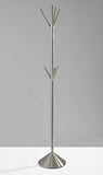 12" X 68" Brushed Steel Brushed Steel Pyramid Coat Rack