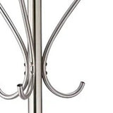 13" X 68" Brushed Steel Brushed Steel Stand Coat Rack