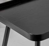 17" Black And Brown Solid Wood Round Nested Tables