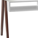 Modern Retro White And Walnut Finish Coffee Table