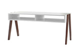 Modern Retro White And Walnut Finish Coffee Table