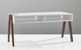 Modern Retro White And Walnut Finish Coffee Table