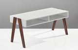 Modern Retro White And Walnut Finish Coffee Table