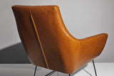 Distressed Black Faux Leather Armchair