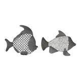 Set Of 2 Metal Fish Wall Decor