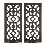 S 2 Black Laser Cut Sconces