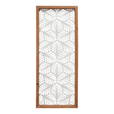 Carved Leaf Wood Framed Wall Panel