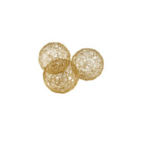 Set of Three Gold Metal 3" Decorative Orbs