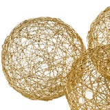 Set of Three Gold Metal 3" Decorative Orbs