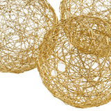 Set of Three Gold Metal 3" Decorative Orbs