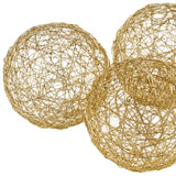 5" X 5" X 5" Gold Iron Wire Spheres Box Of 3